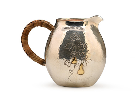 小笠銀器 亮面葫蘆錘目紋公道杯