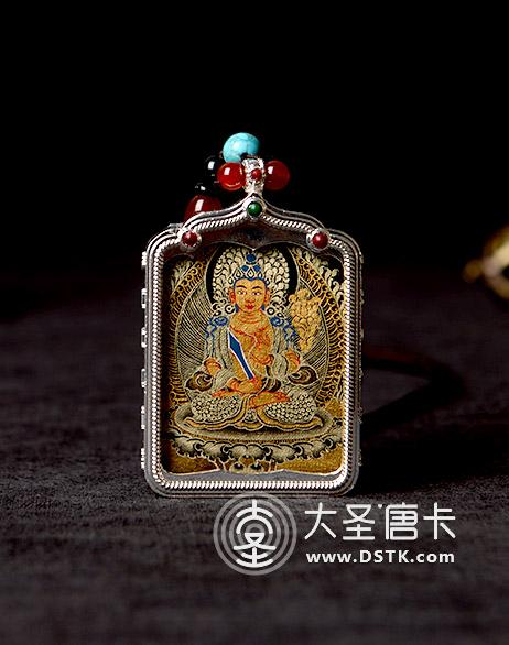 黑金小唐卡四臂觀音