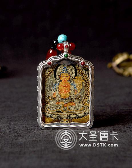 黑金小唐卡大勢至菩薩