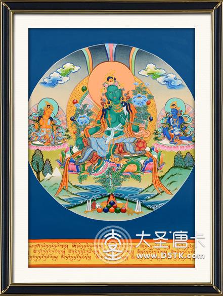 綠度母圓形彩唐