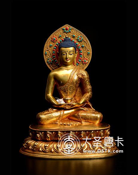 阿彌陀佛鎏金一尺