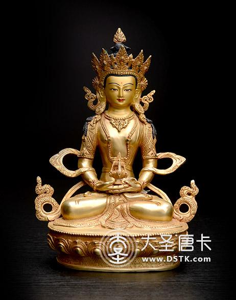 長壽佛鎏金一尺