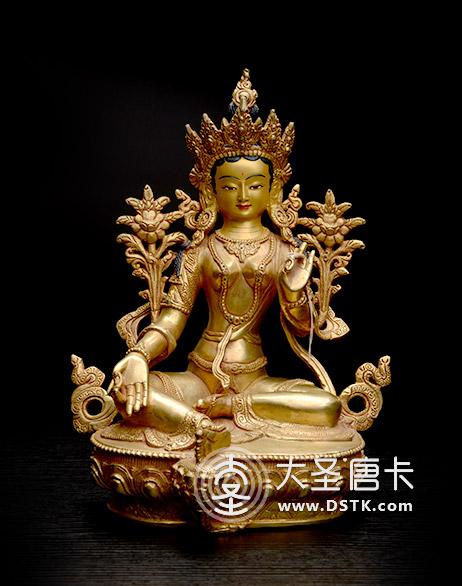 綠度母鎏金一尺