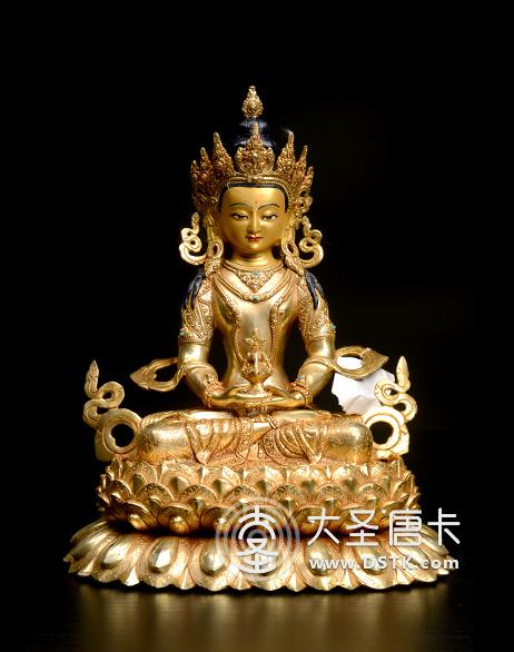 長壽佛雙蓮座一尺