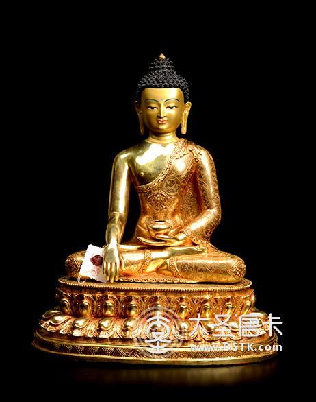 釋迦牟尼佛鎏金一尺五