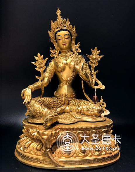 綠度母鎏金一尺