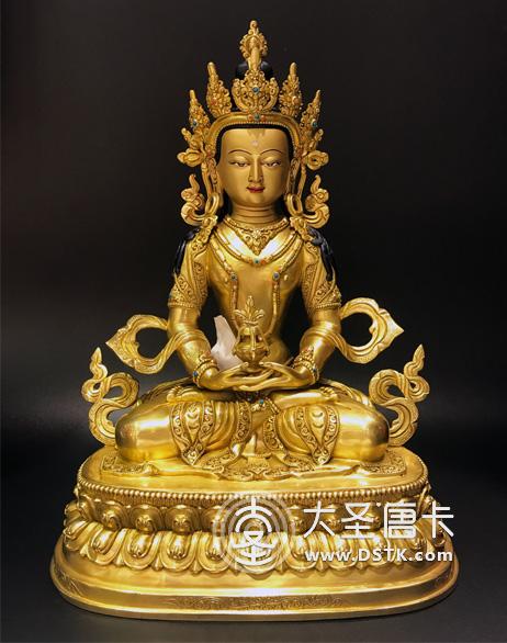 長壽佛鎏金一尺