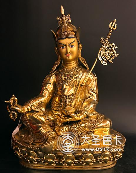 蓮花生大師鎏金一尺