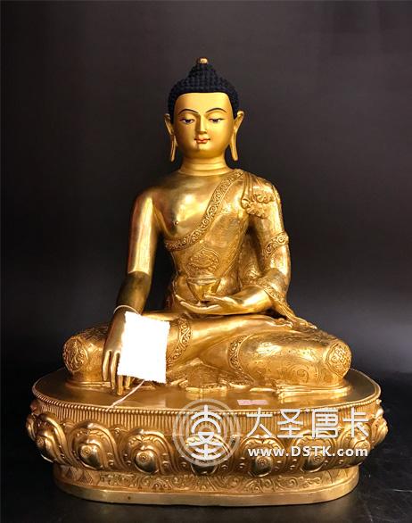 釋迦牟尼佛鎏金一尺二