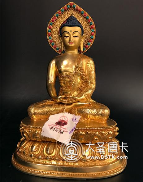 阿彌陀佛鎏金7寸