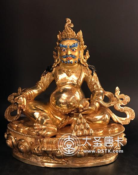 黃財神鎏金一尺