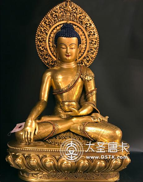 釋迦牟尼佛鎏金兩尺