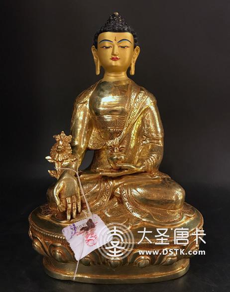 藥師佛鎏金一尺