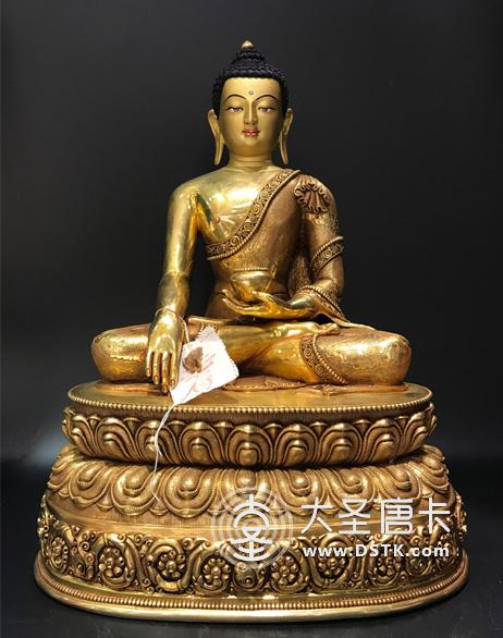 釋迦牟尼佛鎏金一尺二