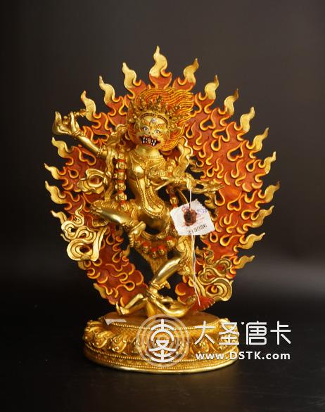 獅面空行母鎏金一尺