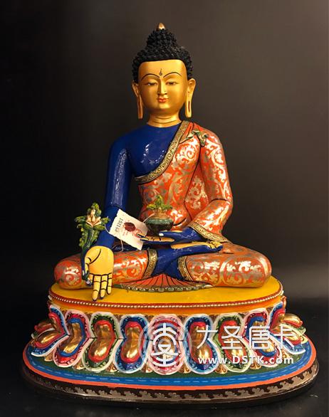 藥師佛彩繪一尺半