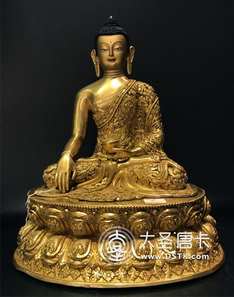 釋迦牟尼佛鎏金一尺