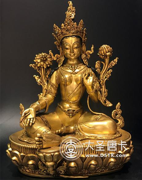 綠度母鎏金一尺