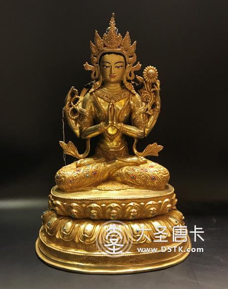 長壽佛釋迦族鎏金一尺