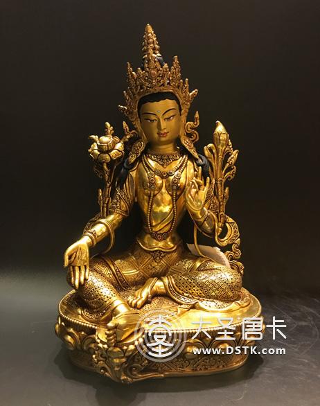 綠度母鎏金一尺