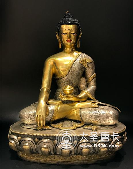 釋迦牟尼佛鎏金一尺五