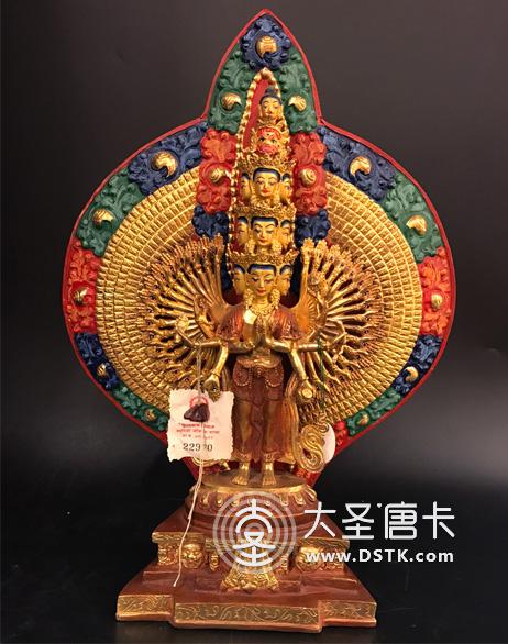 千手觀音鎏金一尺
