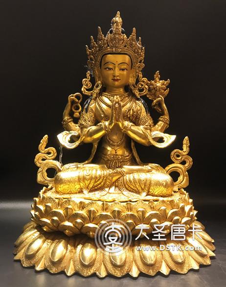 四臂觀音雙蓮座