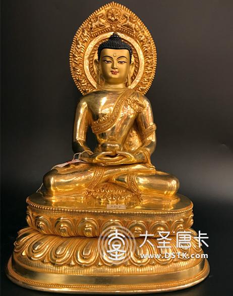 阿彌陀佛鎏金一尺