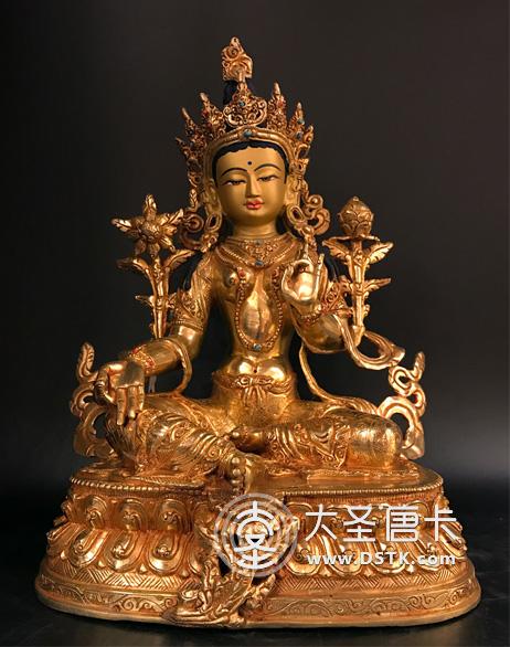 綠度母鎏金一尺