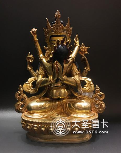 四臂觀音鎏金7寸