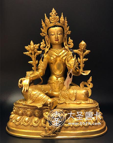 綠度母鎏金一尺