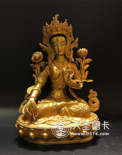 白度母鎏金一尺