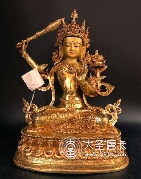 文殊菩薩鎏金一尺