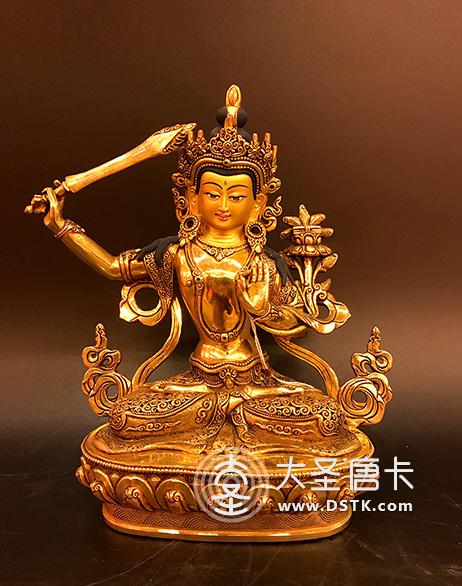 文殊菩薩鎏金7寸