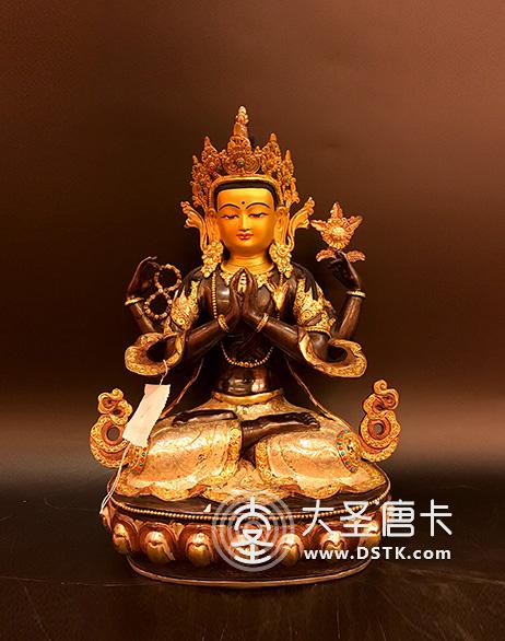 四臂觀音紫銅一尺