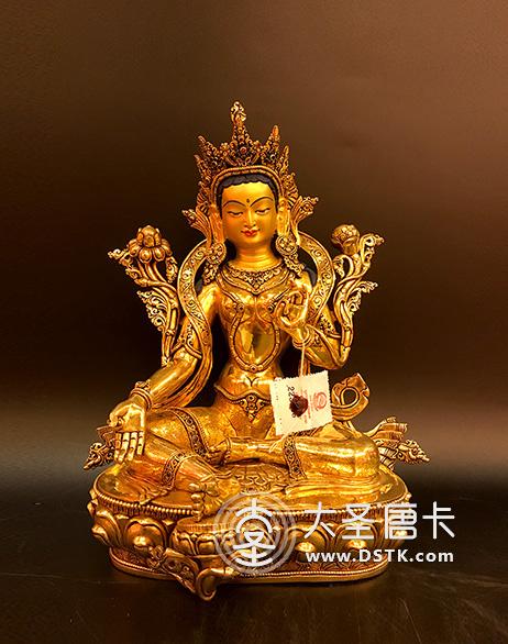 綠度母鎏金一尺