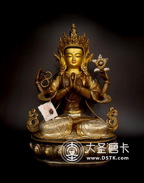 四臂觀音紫銅一尺