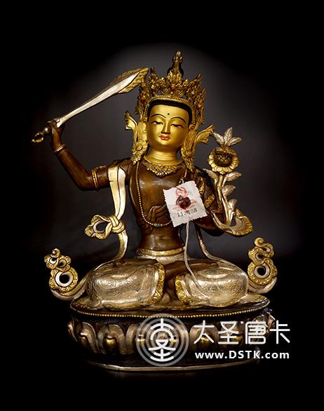 文殊菩薩紫銅一尺