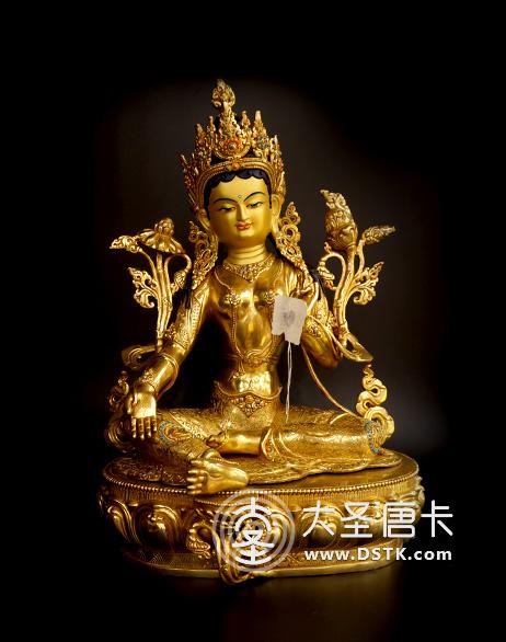 綠度母鎏金一尺五