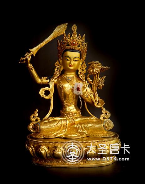 文殊菩薩鎏金一尺五