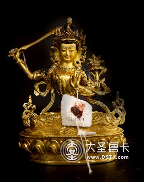 文殊菩薩鎏金7寸