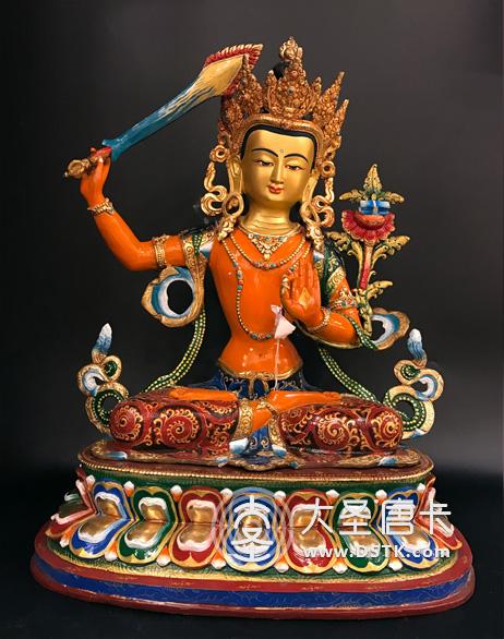 文殊菩薩彩繪50cm