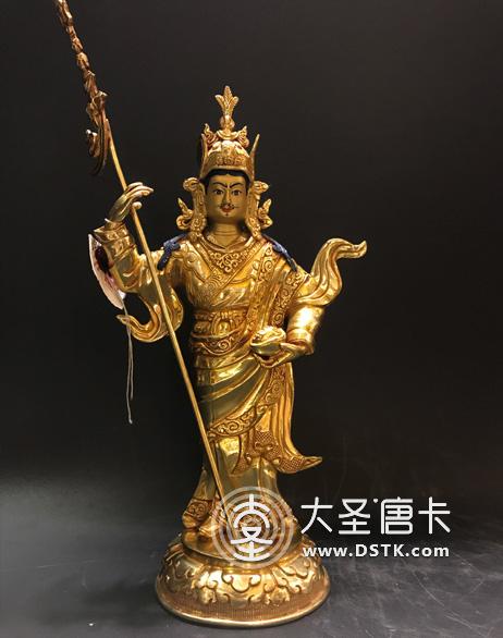 蓮花生站立鎏金9寸