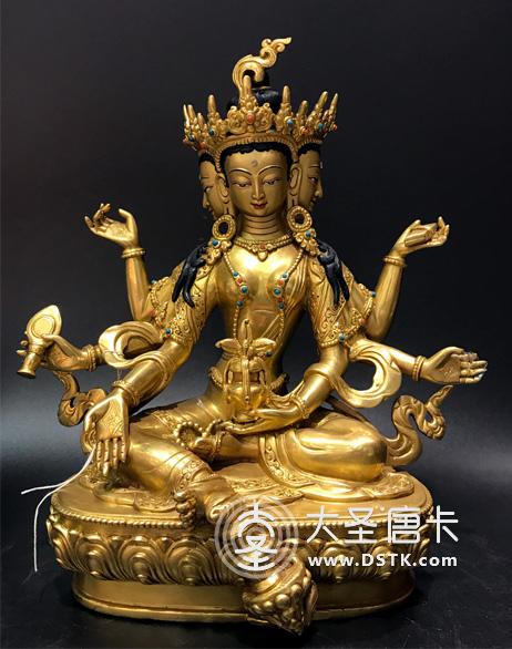 尊勝佛母鎏金7寸