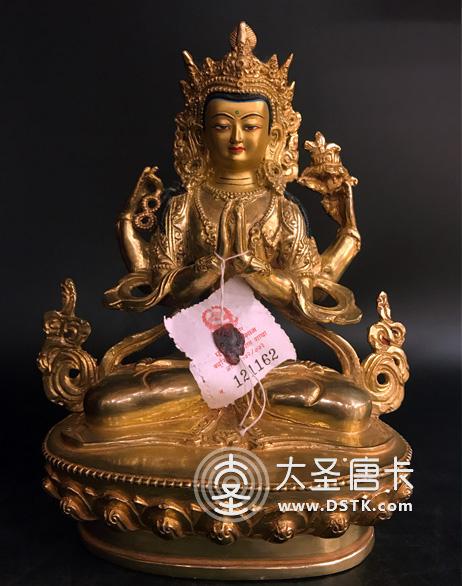 四臂觀音鎏金7寸