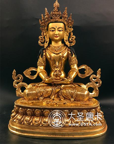 長壽佛鎏金一尺