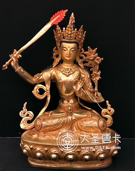 文殊菩薩鎏金38cm