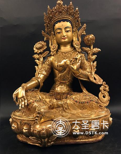 綠度母鎏金一尺