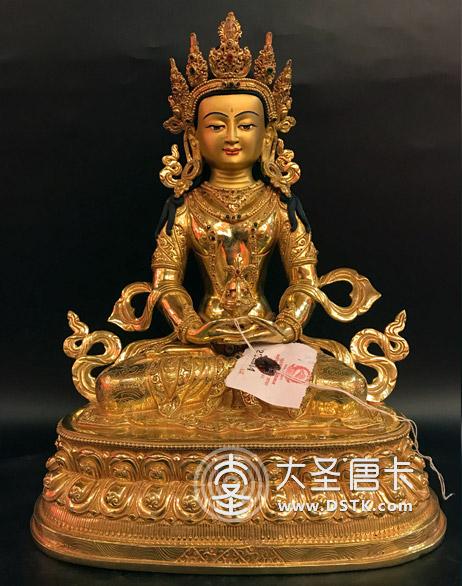 長壽佛鎏金一尺