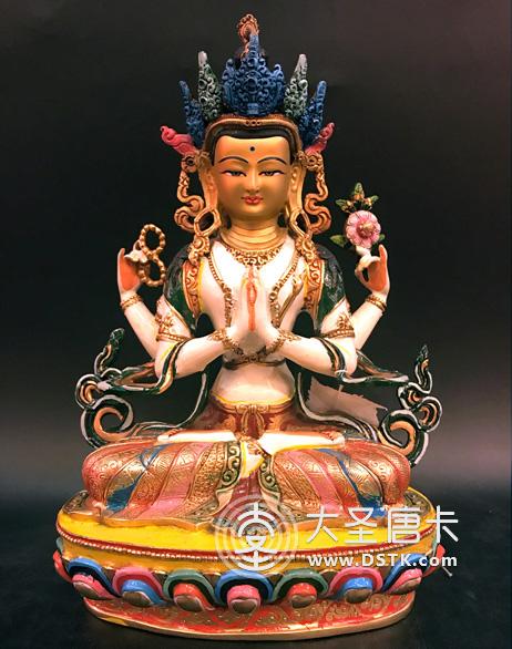 四臂觀音彩繪7寸